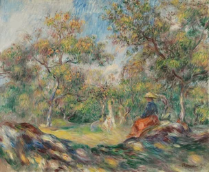 Femme dans un paysage
